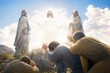 © MEO - Jesus Christ's Transfiguration on the Mountain, radiating Divine Glory with Moses and Elijah, as Disciples witness in awe.