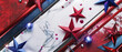 © xi - 3D red blue stars and marble diagonal copy space background for US Labor Day premium brand ads Independence Day car promo and layout.