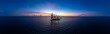 © bomboman - Aerial panoramic view of offshore jack up rig and offshore platform