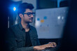 © Art_Photo - AI engineer, Professional male IT specialist working on software development, programmer typing code for data analytics, Modern technology, Tech Startups, developer and computer programming concept