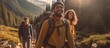 © gufron - Experience the thrill of the wilderness as a group of friends finds joy and adventure on a scenic mountain trek.