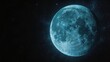 © NurFatimah - Detailed textured blue moon surface floating in deep dark space, celestial body with visible craters and maria, astronomy and lunar exploration theme, high resolution cosmic