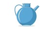 © Rakib - Blue ceramic jug with handle and spout.