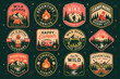 © Baihaki - Collection of vintage outdoor adventure badges and emblems for camping, hiking, and exploring the wilderness