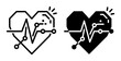 © Alpona - Digital Heartbeat Icon Set, Medical Technology Vector Graphics, Cardiology Pulse Line Art & Solid Fill Concepts for Health and Science