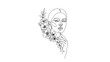 © Stock Image Paradise - 2D CAD Vector illustration of a woman's face with flowers