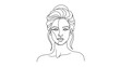 © Stock Image Paradise - A woman's face and shoulders are drawn in 2D CAD Vector line art