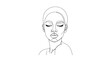© Stock Image Paradise - A 2D CAD vector illustration of a serene woman's face with closed eyes.