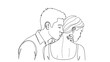 © Stock Image Paradise - Tender moment of a man and woman sharing a 2D CAD Vector illustration