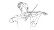 © Stock Image Paradise - Woman playing 2D CAD Vector illustration of a violin in a musical performance