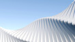 © ilham - Abstract 3D white architectural wave background. Minimalist parametric geometric structure under clear blue sky, perfect for luxury real estate banners and modern corporate backdrop design