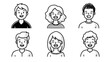 © AI PIC - Collection of Six Diverse Young Individuals with Bright Smiles and Cheerful Expressions in Black