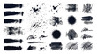 © Eman - Collection of diverse black ink brush strokes and paint splatters for creative graphic design projects