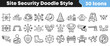 © Vectoravec - Collection of hand drawn site security icons in doodle style