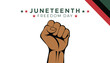 © Naymul - Juneteenth freedom day graphic with a raised power fist symbol
