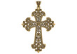 © Aleya - Intricate golden cross adorned with colorful gemstone embellishments isolated on transparent background