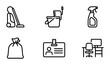 © Sohana - Cleaning Icons Set, Office Supplies, Household Chores, Janitorial Services, Vector Graphics