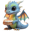 © MdRahim - Colorful cartoon dragon toy isolated on white background with festive carnival decoration style