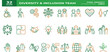 © MDAKBOR - Diversity and inclusion team outline icon set with equality accessibility teamwork communication and workplace culture symbols vector