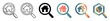© Sophia - House magnifying glass search icons in various styles including sketch, outline, solid, flat, polygonal, and isometric vector illustration