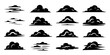 © MSTSUPIA - Clouds illustration set with various shapes and sizes for design use featuring weather, sky, nature with atmosphere and elements elements for vector,