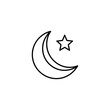 © Sabrina - Simple crescent moon and star icon with black and white graphic resource crescent