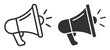 © gerik_a - megaphone icon set line and solid design communication symbol illustration on transparent background
