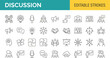 © Safa - Creative brainstorming session with editable hand-drawn icons and discussion elements on white background