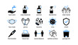 © Cali6ro - Hygiene and safety icons showing sanitation and protective items