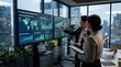 © picture worm - Business professionals analyzing global ESG performance data on large digital screens in modern office, sustainability reporting and corporate strategy meeting concept