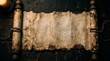 © Shaheen  - An ancient parchment scroll with burnt edges resting on dark wood