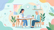© clive - Doctor Examining Senior Patient in Clinic, Healthcare Illustration