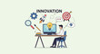 © Malika - Illustration of Innovation and Creativity with Businessman.