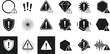 © PJ DeSign - Warning Triangle and Exclamation Mark Icon Set for Safety Alerts Danger Notices and Digital Interface Security