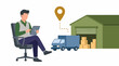 © Drawingbox - Logistics and supply chain management illustration with man, truck, warehouse