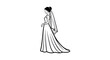 © budi - Elegant Bride Silhouette in Wedding Dress with Veil