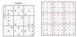 © Alina - Sudoku logic puzzle shown before and after completion, with an empty number grid beside the solved version. Concept of logical thinking, brain training, problem solving, mental exercise and cognitive