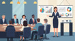 © rohmad - Professional Business Presentation Meeting with Data Analytics Charts