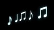 © vuang - Musical notes glowing against a black background, creating a serene ambiance.