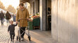 © Friedbert - Modern rollator integrated into a warm family market walk