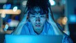 © 利光 守本 - パソコンの前で頭を抱えて悩む男性社員