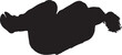 © Curto - vector,   silhouette of  high angle view of a woman lying on the floor in the fetal position