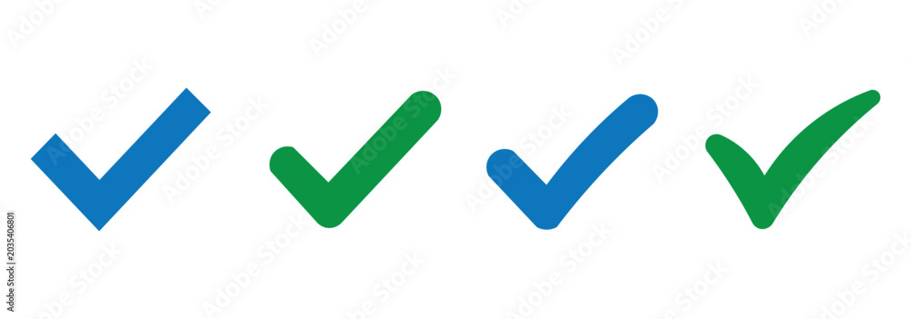 Corrected Box check box icon with correct, accept checkmark icons green tick box ...