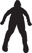 © Curto - vector,   silhouette of elevated  view of a woman lying face down on the ground