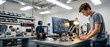 © CGI STOCKS - Focused young engineer working on a robotic arm in a modern tech lab.