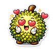 © Monovibes  - durian with heart eyes expression, romantic kawaii icon design