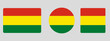 © Roman - Bolivia flag set. Set of flags in different shapes rectangle, circle, square vector