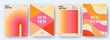 © Tanya Shulga - Creative concept of summer bright covers, cards or posters in minimal style for corporate identity, branding, social media ads, promo. Modern design template set in trendy geometric style