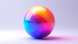© BRY - Glossy sphere with vibrant rainbow gradient reflecting light, abstract digital art on a subtle gradient background, futuristic or technology concept