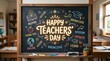 © shakila - Happy Teachers' Day, classroom chalkboard, educational decorations, teacher appreciation
